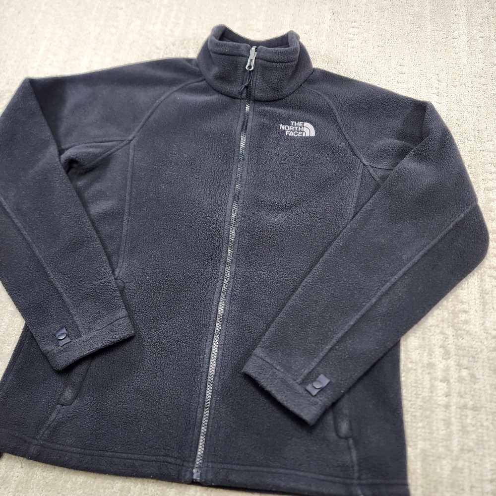 North Face Jacket Women Medium Khumbu Heavy Fleece Black Full Zip Outdoor Hiking